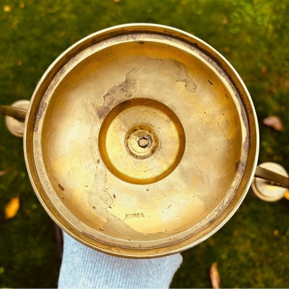 Vintage Solid Brass Mid Century Candelabra  | Menorah 7 Arm Candle Holder - Picture 8 of 9